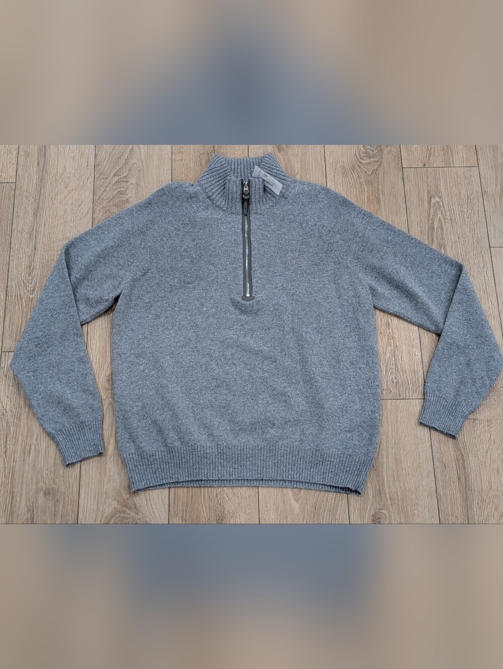 TOM FORD Lambswool/Cashmere Half Zip Sweater Gray 56 US 46